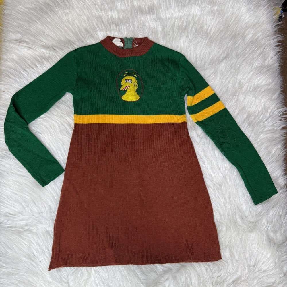 Rare Vintage 70s Big‎ Bird Tunic JC Penney 6X Sesame Street Sweater Dress Kids